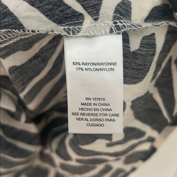 Rachel Zoe Zebra Patterned Dress size large black white baby doll dress - Picture 6 of 6